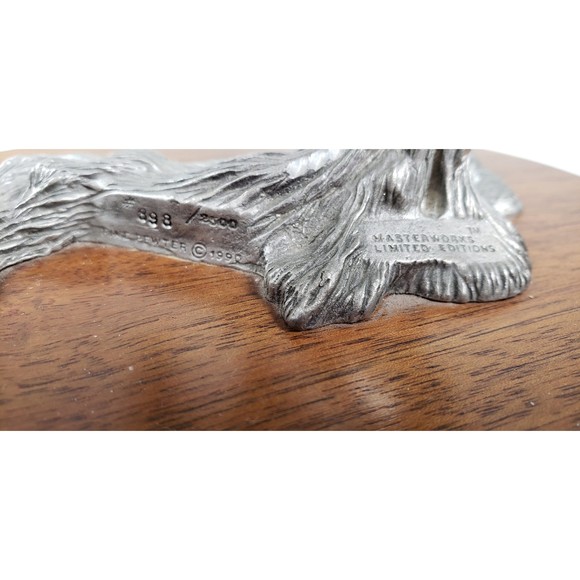 MASTERWORKS PEWTER EAGLE Limited Edition  Fine Wood Base Landing #898-/2300 - Picture 6 of 10